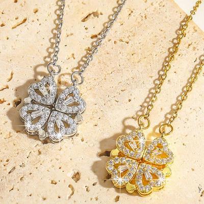 Magnetic Heart Design Gold Plated Locket - 1 Pc